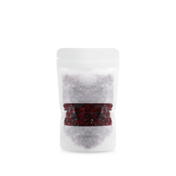 Beyaz Pencereli Kilitli Doypack 13x22.5x7 Cm 250 Gram - AMBALAJ SEPETİM