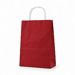 Burgu Saplı Bordo Kağıt Çanta 18x24x8 Cm - AMBALAJ SEPETİM