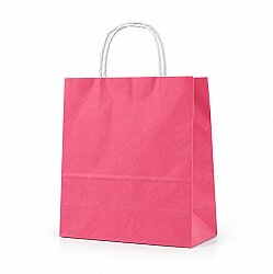 Burgu Saplı Fuşya Kağıt Çanta 25x31x12 Cm - AMBALAJ SEPETİM