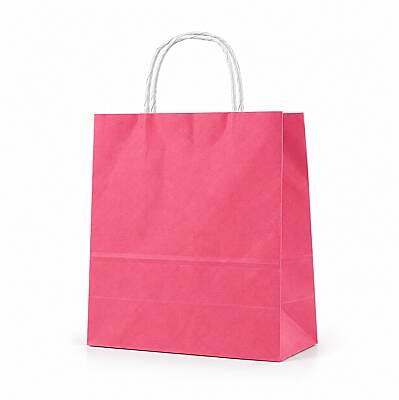 Burgu Saplı Fuşya Kağıt Çanta 25x31x12 Cm - 1