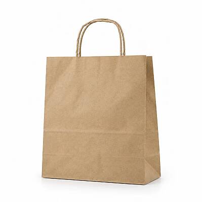 Burgu Saplı Kraft Çanta 25x29x14 Cm - 1