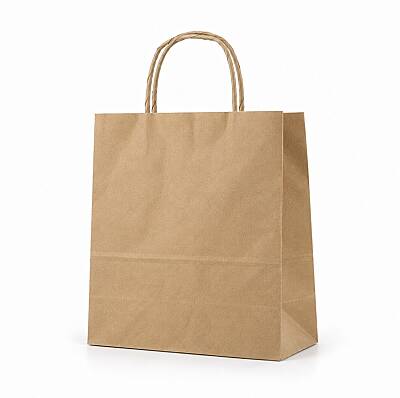Burgu Saplı Kraft Çanta 25x31x12 Cm - 1