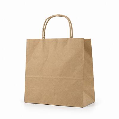 Burgu Saplı Kraft Çanta 27x29x16 Cm - 1