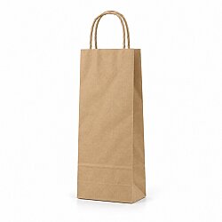 Burgu Saplı Kraft Şişe Çantası 12x36x8 Cm - AMBALAJ SEPETİM
