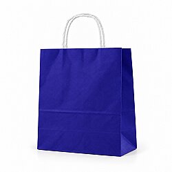 Burgu Saplı Lacivert Kağıt Çanta 25x31x12 Cm - AMBALAJ SEPETİM
