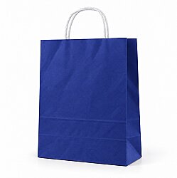Burgu Saplı Lacivert Kağıt Çanta 32x40x12 Cm - AMBALAJ SEPETİM