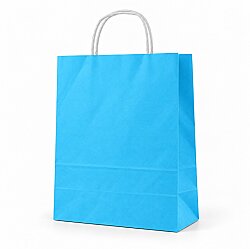 Burgu Saplı Mavi Kağıt Çanta 32x40x12 Cm - AMBALAJ SEPETİM