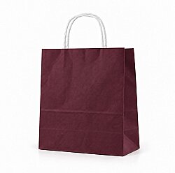 Burgu Saplı Mor Kağıt Çanta 25x31x12 Cm - AMBALAJ SEPETİM
