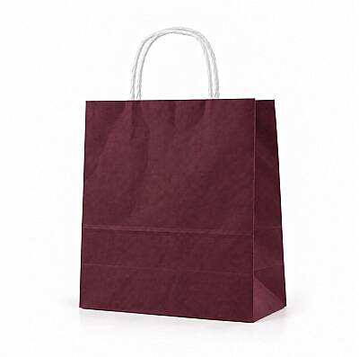 Burgu Saplı Mor Kağıt Çanta 25x31x12 Cm - 1