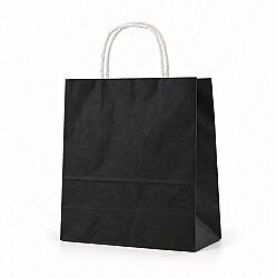 Burgu Saplı Siyah Kağıt Çanta 25x31x12 Cm - AMBALAJ SEPETİM