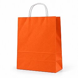 Burgu Saplı Turuncu Kağıt Çanta 32x40x12 Cm - AMBALAJ SEPETİM