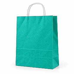 Burgu Saplı Yeşil Kağıt Çanta 32x40x12 Cm - AMBALAJ SEPETİM