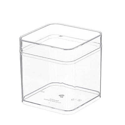 Kapaklı Plastik Kare Tatlı Kabı 250 cc - 1