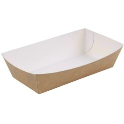 Kraft Karton Kayık Tabak Büyük 11x17x6 Cm - AMBALAJ SEPETİM