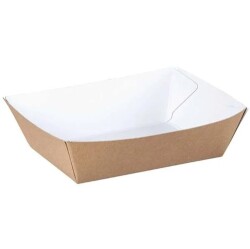 Kraft Karton Kayık Tabak Büyük 9x15x5 Cm - AMBALAJ SEPETİM