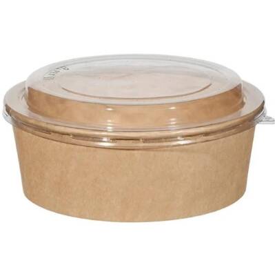 Kraft Karton Salata Kase Seti 1100 cc PET Kapak - 1