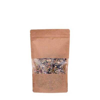 Kraft Pencereli Kilitli Doypack 13x22.5x7 Cm 250 Gram - 1