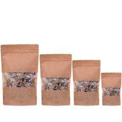 Kraft Pencereli Kilitli Doypack 20x30x10 Cm 1000 Gram - 2