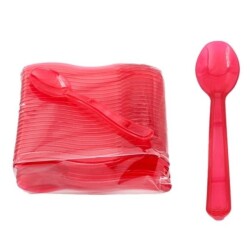 Plastik Lüx Dondurma Kaşığı Kırmızı 12 cm - AMBALAJ SEPETİM
