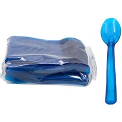 Plastik Lüx Dondurma Kaşığı Mavi 12 cm - AMBALAJ SEPETİM