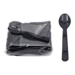 Plastik Lüx Dondurma Kaşığı Siyah 12 cm - AMBALAJ SEPETİM