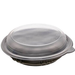 Yuvarlak Siyah Salata Kasesi 1000 gr (Sıcağa Dayanıklı) - POLİCAP